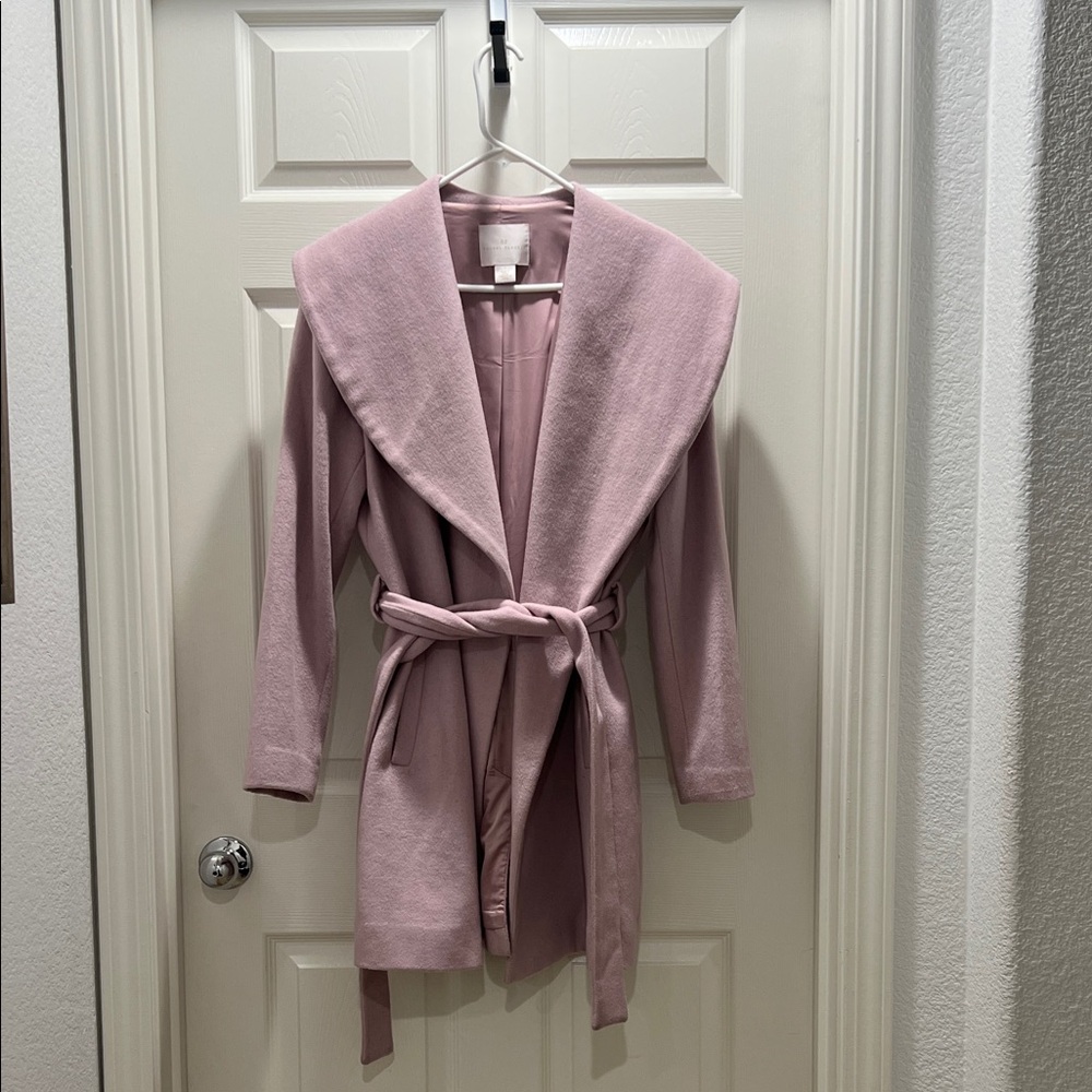 Rachel Parcel Light Pink Belted Coat